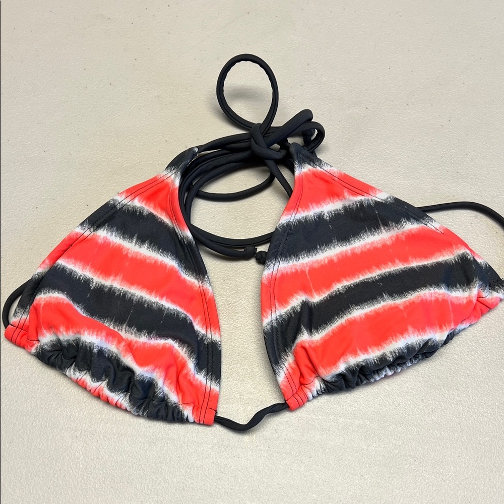 Converse One Star Apparel Bikini Top with Orange/Grey Strip Accents Sz XL
